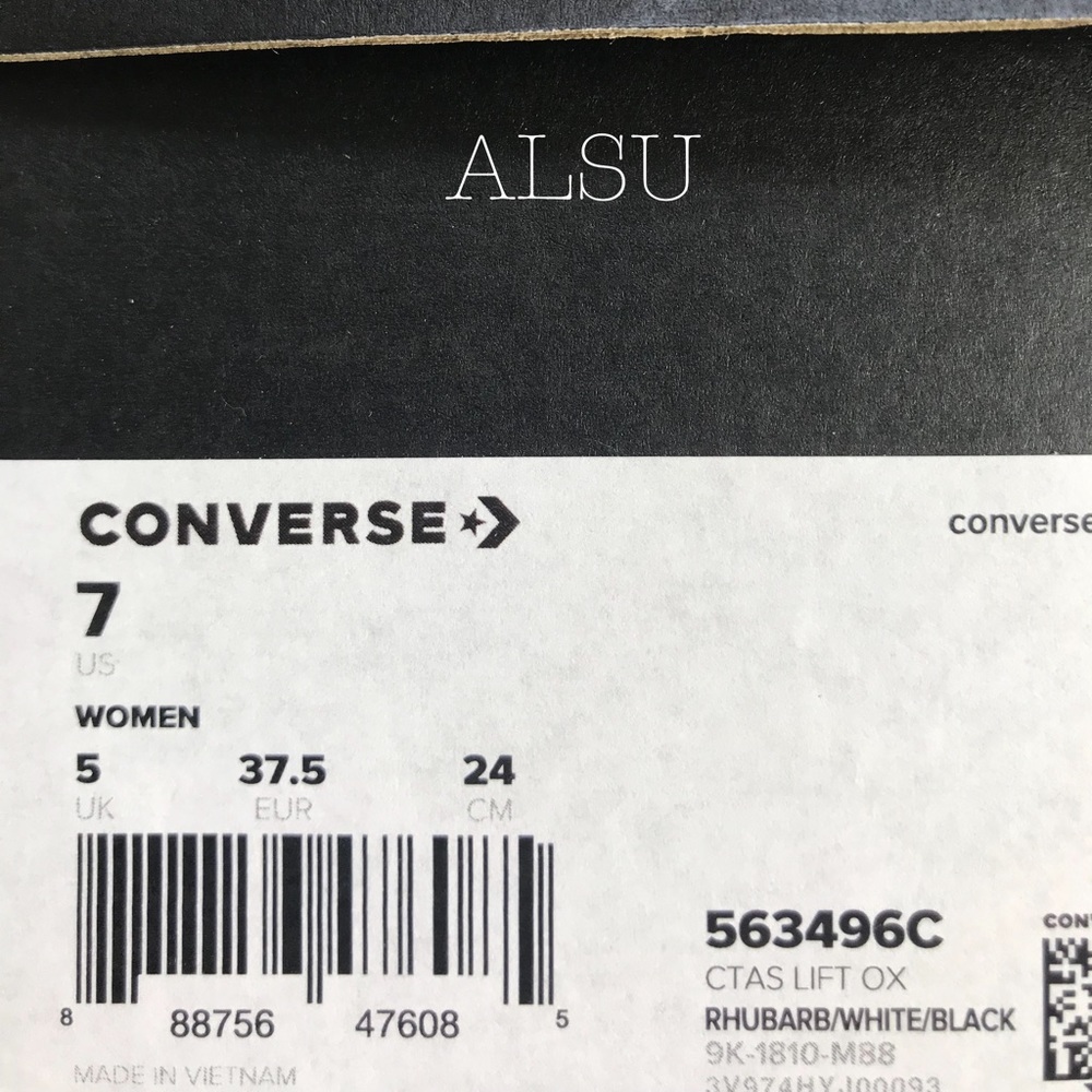 Converse Ctas Lift OX Classic Rhubarb🍷W AUTHENTIC - Picture 7 of 7